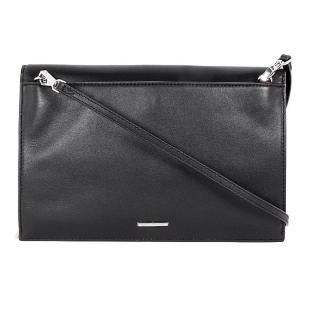 REBECCA MINKOFF Sofia Tassel Clutch Crossbody Handbag Black Leather orig $245 - Picture 4 of 16